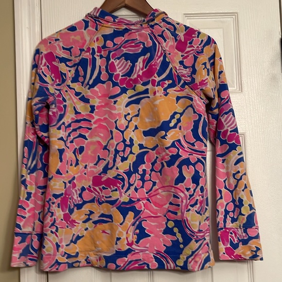 Authentic Lilly Pulitzer logo blue top small 1/4 zip shirt $118 - Picture 5 of 5